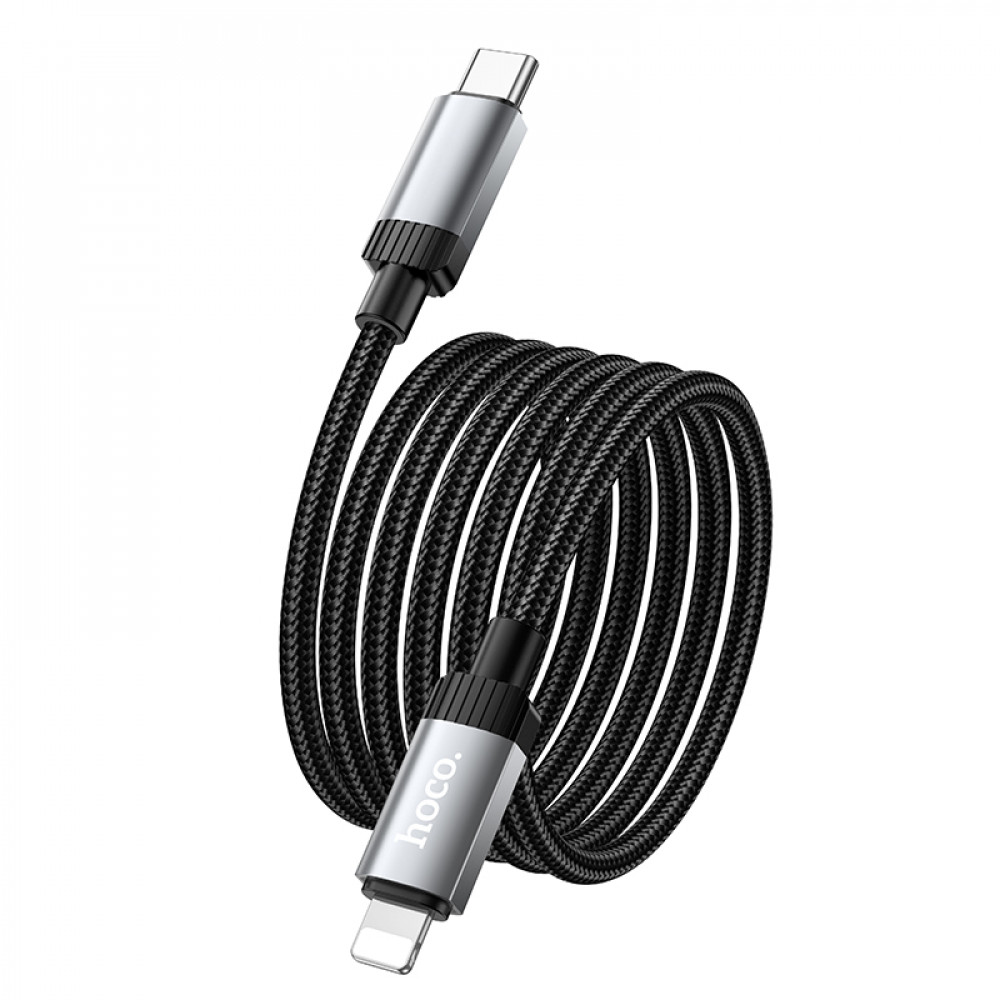 Дата-кабель универ. PD Type-C - lightning USB/Iphone 1м, нейлоновая оплетка, черный HOCO X117