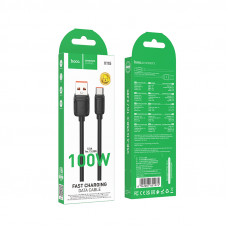 Дата-кабель универ. USB Type-C 1м, 100W, TurboCharge, черный HOCO X115