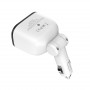 Зарядное устройство в прикуриватель 2USB2.0+вольтметр+разветвитель 2 разъема прикуривателя, белый HOCO Z28