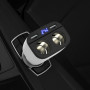 Зарядное устройство в прикуриватель 2USB2.0+вольтметр+разветвитель 2 разъема прикуривателя, белый HOCO Z28