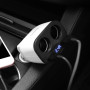 Зарядное устройство в прикуриватель 2USB2.0+вольтметр+разветвитель 2 разъема прикуривателя, белый HOCO Z28