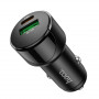 Зарядное устройство в прикуриватель 1USB3.0 Quick Charger+1PD Type-C(20W)+вольтметр, черный HOCO Z42