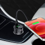 Зарядное устройство в прикуриватель 1USB3.0 Quick Charger+1PD Type-C(20W)+вольтметр, черный HOCO Z42