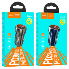 Зарядное устройство в прикуриватель 1USB3.0 Quick Charger+1PD Type-C(20W), синий HOCO Z46A