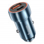 Зарядное устройство в прикуриватель 1USB3.0 Quick Charger+1PD Type-C(20W), синий HOCO Z46A