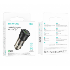 Зарядное устройство в прикуриватель 1USB 3.0 Quick Charger, прозрачный черный BOROFONE BZ23