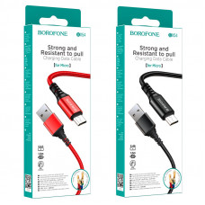 Дата-кабель универ. micro USB /Android/ 1м, 2,4А, черный BOROFONE BX54