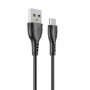 Дата-кабель универ. micro USB /Android/ 1м, 2,4А, черный BOROFONE BX19