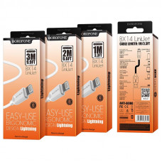 Дата-кабель универ. lightning USB / Iphone 3м, 2.4А, белый BOROFONE BX14