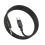 Аудиокабель AUX - адаптер Type-C для подключения к магнитоле с разъемом 3.5 Jack, 1м, черный BOROFONE BL18