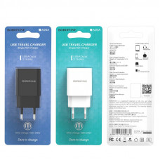Зарядное устройство сетевое 1USB 2.1A, белый BOROFONE BA20A