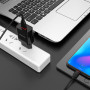 Зарядное устройство сетевое 1USB 2.1A+кабель Type-C(BX17), черный BOROFONE BA20A