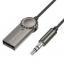 Адаптер-ресивер в магнитолу Bluetooth AUX микрофон, серый BOROFONE BC56
