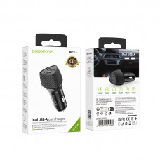 Зарядное устройство в прикуриватель 2USB, черный BOROFONE BZ31A