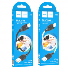 Дата-кабель универ. lightning USB / Iphone 1м, 2.4А, черный HOCO X90