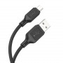 Дата-кабель универ. micro USB /Android/ 1м, 2,4А, черный HOCO X90