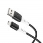 Дата-кабель универ. micro USB /Android/ 1м, 2,4А, черный HOCO X82