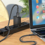 Дата-кабель универ. micro USB /Android/ 1.2м, 2.4А, нейлоновая оплетка, черный HOCO U110