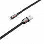 Дата-кабель универ. lightning USB / Iphone 1,2м, 2.4А, нейлоновая оплетка, плоский, черный HOCO U74