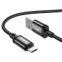 Дата-кабель универ. micro USB /Android/ 1м, 2,4А, нейлоновая оплетка, черный HOCO X89