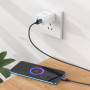 Дата-кабель универ. micro USB /Android/ 1м, 2,4А, нейлоновая оплетка, черный HOCO X89
