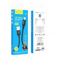 Дата-кабель универ. USB Type-C 1м, 2,4А, нейлоновая оплетка, черный HOCO X89