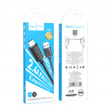 Дата-кабель универ. micro USB /Android/ 1м, 2,4А, черный HOCO X88
