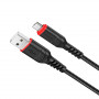 Дата-кабель универ. micro USB /Android/ 1м, 2,4А, нейлоновая оплетка, черный HOCO X59