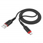 Дата-кабель универ. micro USB /Android/ 1м, 2,4А, нейлоновая оплетка, черный HOCO X59