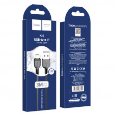 Дата-кабель универ. lightning USB / Iphone 3м, 2.4А, черный HOCO X20