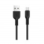 Дата-кабель универ. micro USB /Android/ 1м, 2,4А, черный HOCO X20