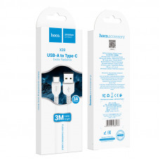 Дата-кабель универ. USB Type-C 3м, 2А, белый HOCO X20