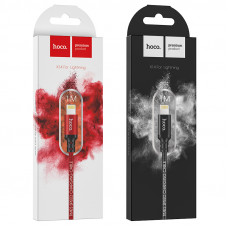 Дата-кабель универ. lightning USB / Iphone 1м, 2.4А, нейлоновая оплетка, черный HOCO X14