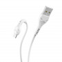 Дата-кабель универ. micro USB /Android/ 1м, 2,4А, белый HOCO X37