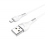 Дата-кабель универ. micro USB /Android/ 1м, 2,4А, белый HOCO X37