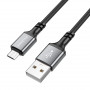 Дата-кабель универ. micro USB /Android/ 1м, 2,4А, черный BOROFONE BX83