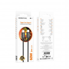 Дата-кабель универ. Type-C - Type-C 2м, 3А, черный BOROFONE BX87