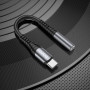 Аудиокабель - конвертер Type-C для подключения к наушников с разъемом 3.5 Jack, 0,12м, серый HOCO LS33