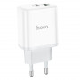Зарядное устройство сетевое PD 1Type-C(20W)+1USB3.0 Quick Charger, белый HOCO C105A