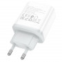 Зарядное устройство сетевое PD 1Type-C(20W)+1USB3.0 Quick Charger, белый HOCO C105A