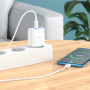 Зарядное устройство сетевое PD 1Type-C(20W)+1USB3.0 Quick Charger, белый HOCO C105A