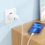 Зарядное устройство сетевое PD 1Type-C(20W)+1USB3.0 Quick Charger, белый HOCO C105A